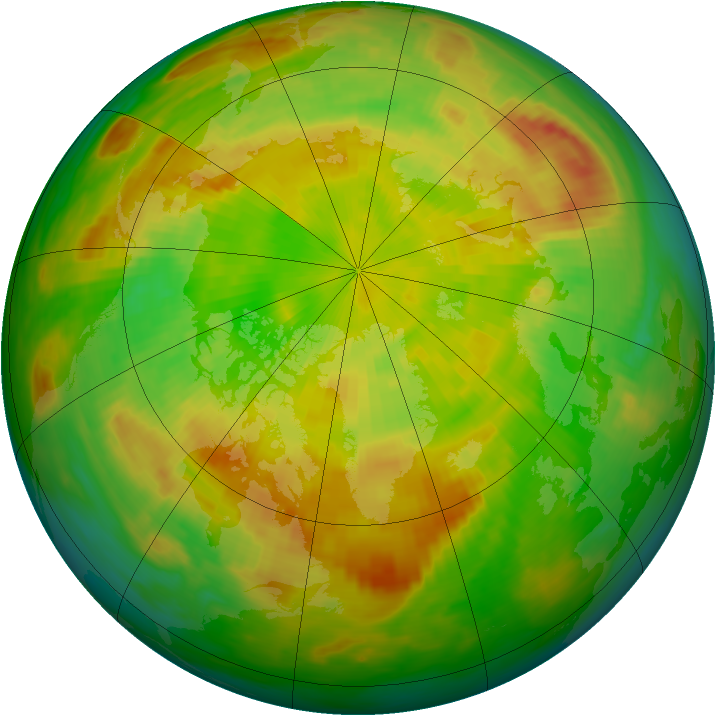 Arctic ozone map for 31 May 1985
